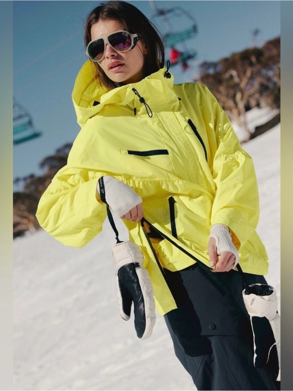 Free People Movement Peak to Peak Popover Ski Snowboard Yellow Jacket